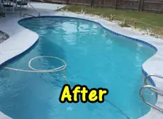 The same pool after, clean and clear